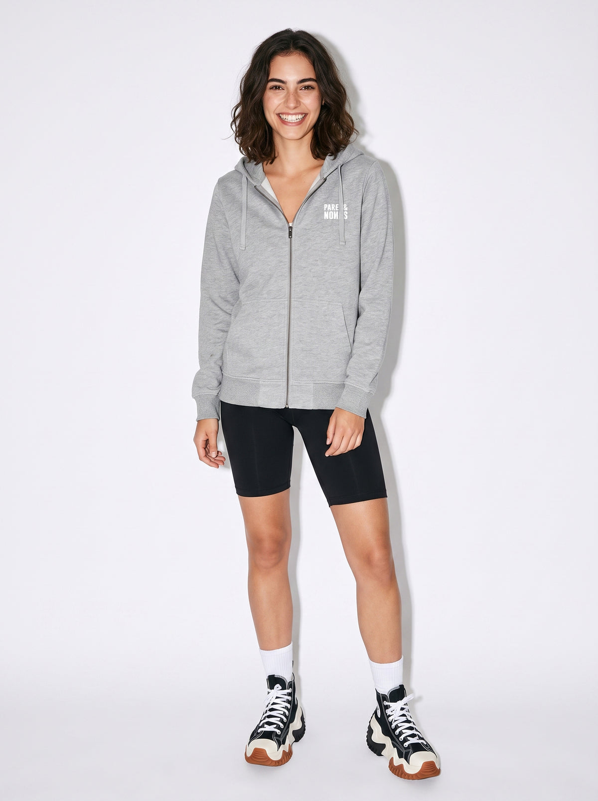 Sudadera con Cremallera Gris
