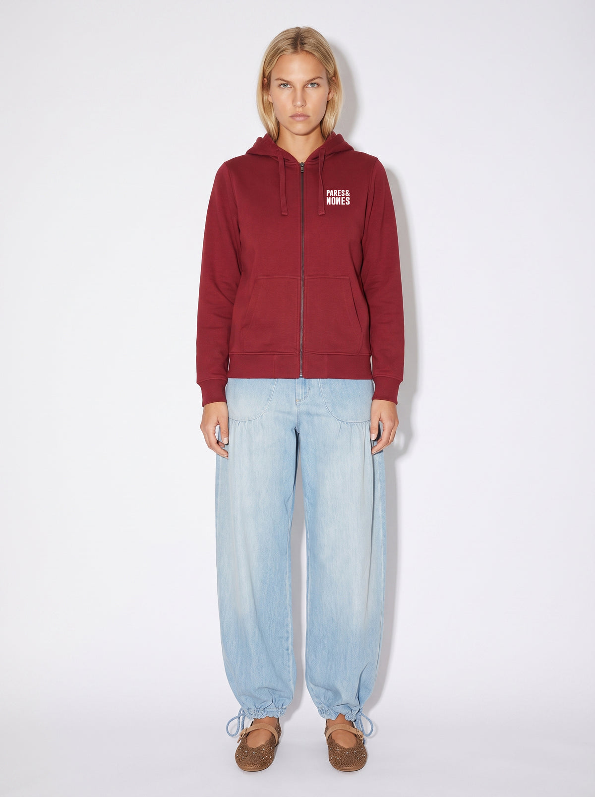 Sudadera con Cremallera Roja