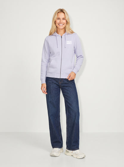 Sudadera con Cremallera Violeta