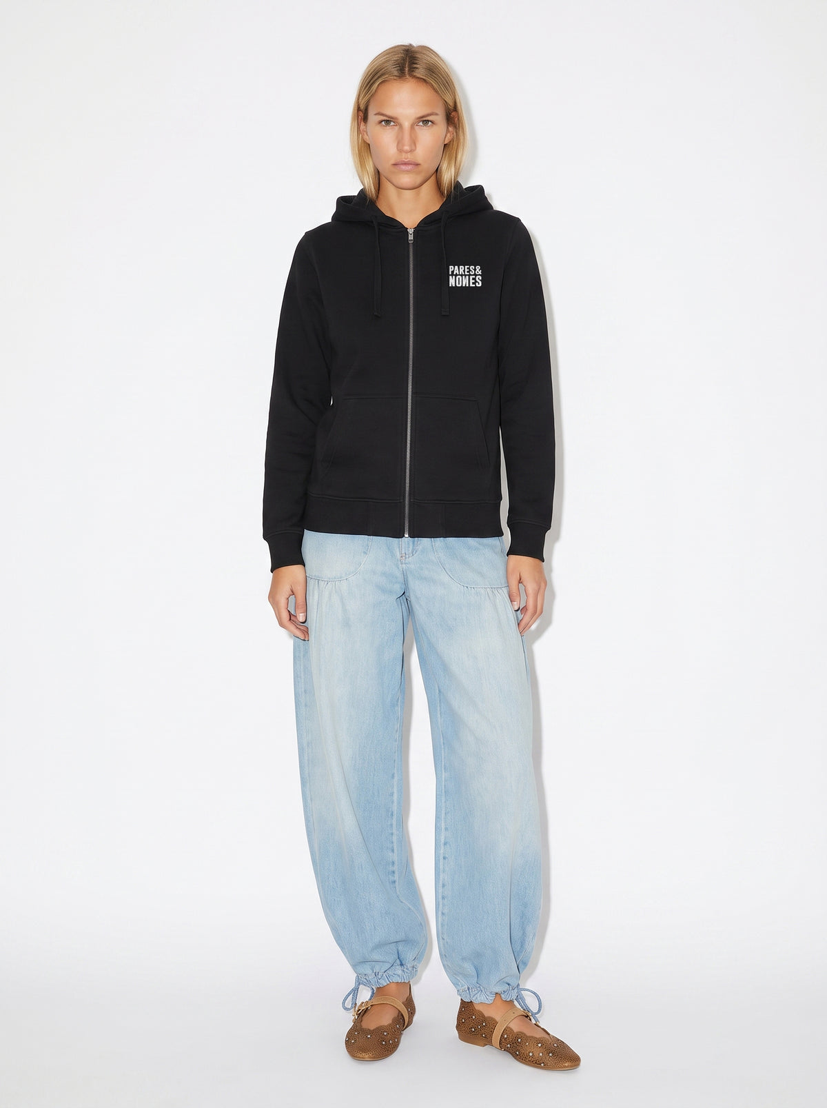 Sudadera con Cremallera Negra