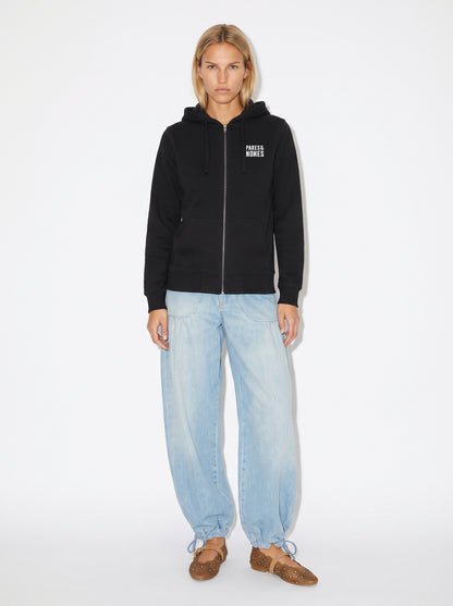 Sudadera con Cremallera Negra