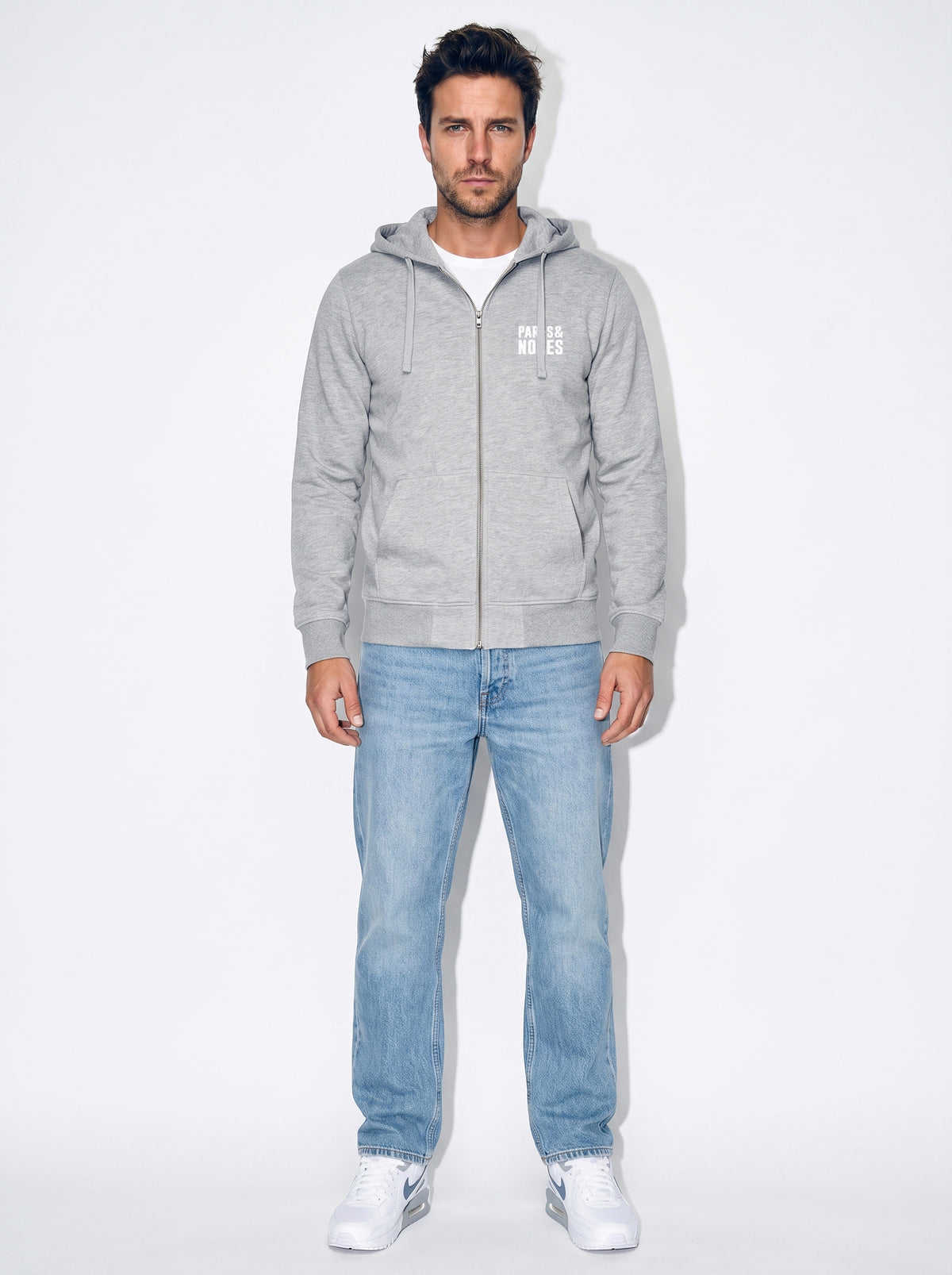 Sudadera con Cremallera Gris