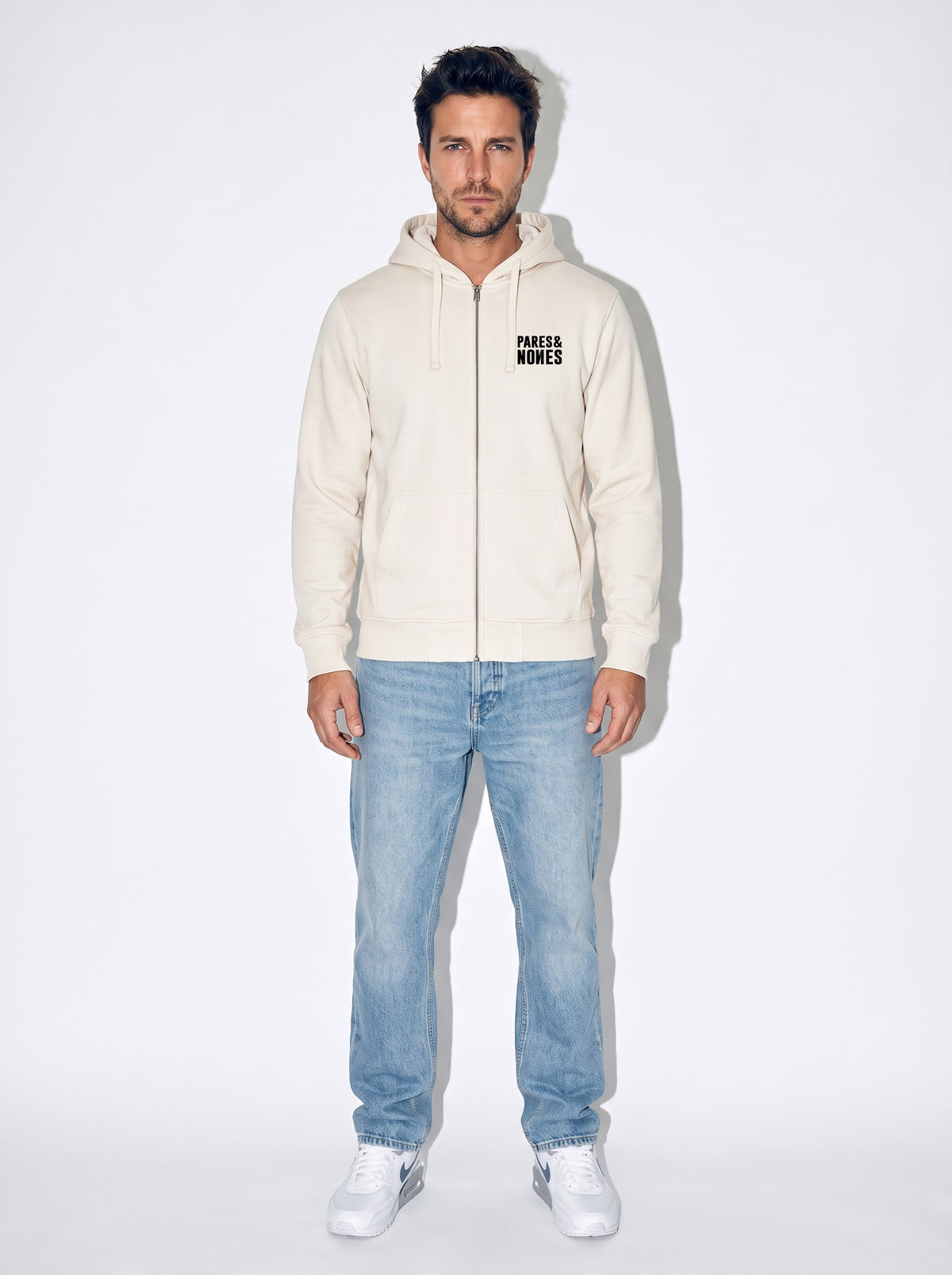 Sudadera con Cremallera Blanca