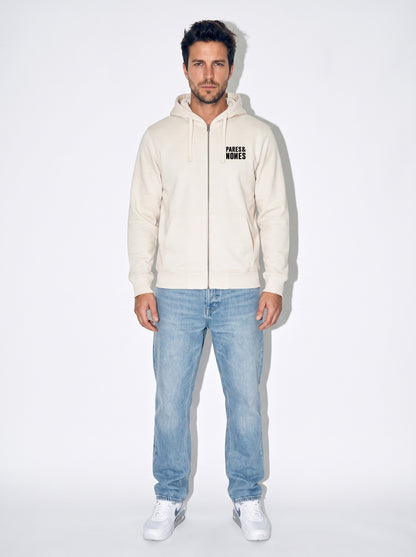 Sudadera con Cremallera Blanca