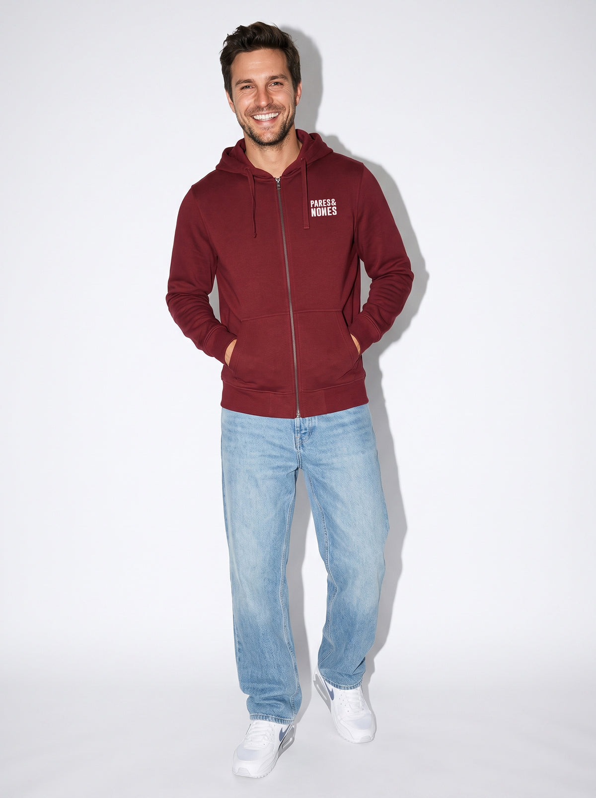 Sudadera con Cremallera Roja