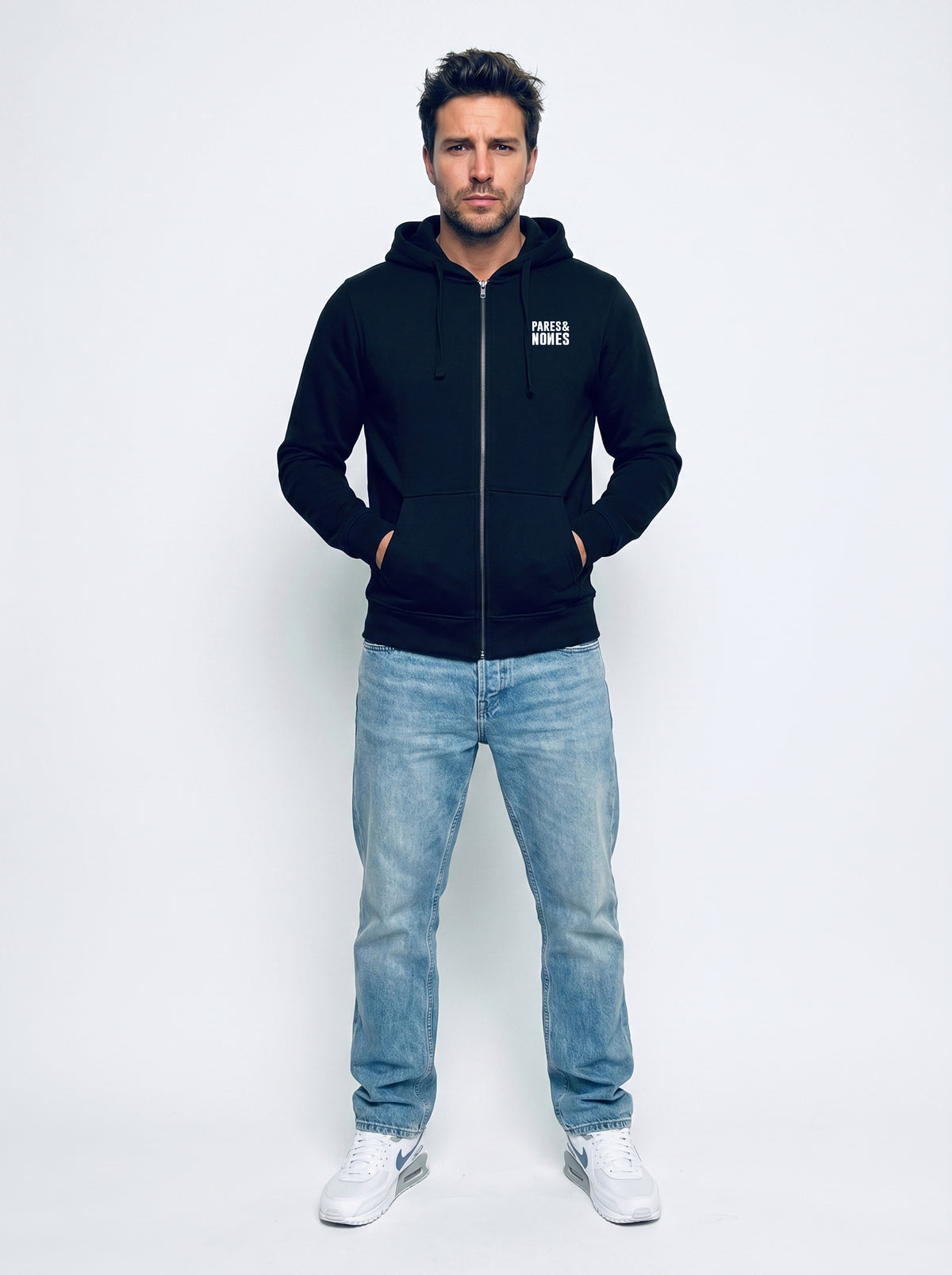 Sudadera con Cremallera Negra